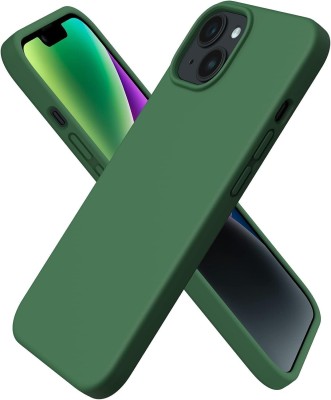 NAFS Back Cover for Silicon Case Compatible iPhone 15 | Camera Protect Microfiber Lining Cover (Green)(Green, Silicon)