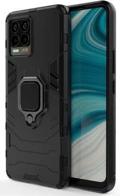 AUTOCASE Back Cover for Realme 8 Pro, RMX3081 Megnetic Ring with Stand Case Defender Armor Kickstand(Black, Dual Protection, Pack of: 1)