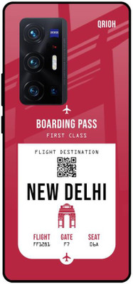 QRIOH New Delhi City Glass Back Cover for Vivo X70 Pro+(Red, Grip Case, Pack of: 1)