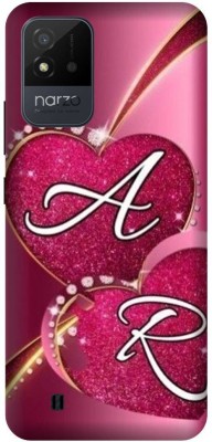 VS PRINT LINK Back Cover for Realme Narzo 50i , RMX3231 ,AR, A LOVES R, AR NAME,AR Love Printed(Pink, Hard Case, Pack of: 1)
