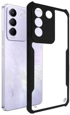 S-Softline Back Cover for Vivo V29, Transparent Case HD Clear Flexible(Black, Pack of: 1)