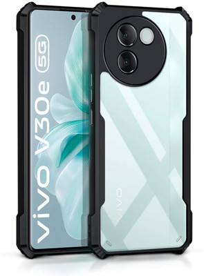 WOW Imagine Back Cover for Vivo V30e 5G 360 Degree Camera Protection | Transparent Hybrid(Black, Camera Bump Protector, Pack of: 1)