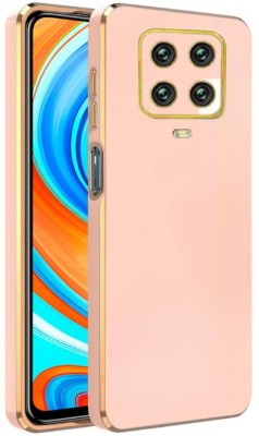 A3sprime Back Cover for Redmi Note 9 Pro Max, |Soft Silicon Golden Side Colored with Drop Protective Case|(Pink, Camera Bump Protector, Silicon, Pack of: 1)