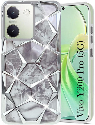 Seetu Back Cover for Vivo Y200 Pro 5G / Vivo Y300 Plus 5G(Silver, Silicon)