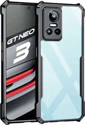 vizo Pouch for Realme GT Neo 3 5G, realme GT Neo 3, Transparent Hybrid Hard PC Back TPU Bumper(Black, Shock Proof, Silicon, Pack of: 1)