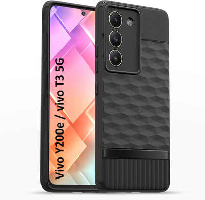 AIZLO Back Cover for vivo T3 5G Hexa Cube Design | Ultra Slim Soft Case | Inner Velvet Fabric(Black, Microfiber Lining, Silicon, Pack of: 1)