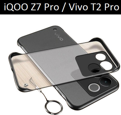 REALCASE Back Cover for iQOO Z7 Pro, Vivo T2 Pro(Black, Transparent, Ring Case, Pack of: 1)