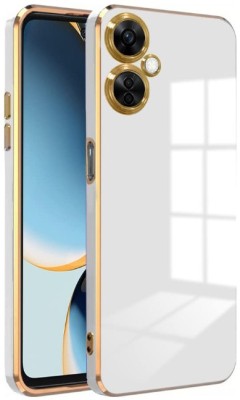 A3sprime Back Cover for OPPO A79 5G, |Soft TPU Golden Side Colored Case|(White, Camera Bump Protector, Silicon, Pack of: 1)