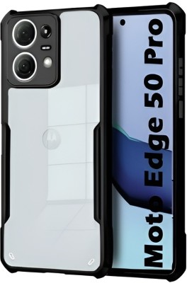 Mobtech Bumper Case for MOTOROLA Edge 50 Pro 5G, MOTO Edge 50 Pro 5G Back cover(Black, Transparent, Grip Case, Pack of: 1)