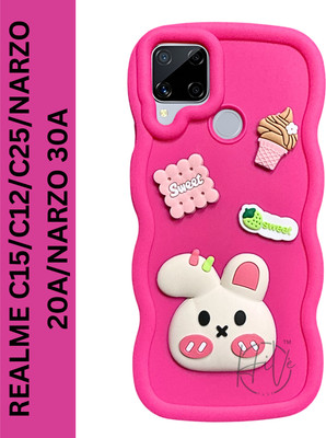 Hive Back Cover for Realme C15, Realme C25, Realme C12, Narzo 20A, Narzo 30A(Pink, Grip Case, Silicon, Pack of: 1)