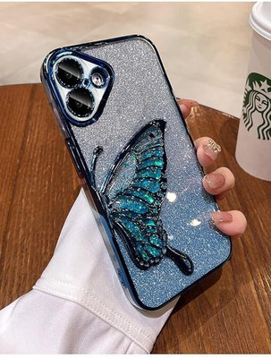 SISTERA Back Cover for iPhone 16(Blue, 3D Case, Silicon, Pack of: 1)