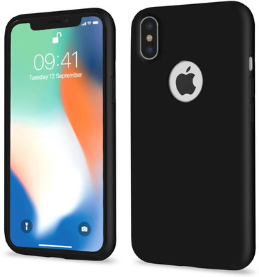 sadgatih Back Cover for iPhone X/Xs (Black)(Black, Dual Protection, Silicon, Pack of: 1)