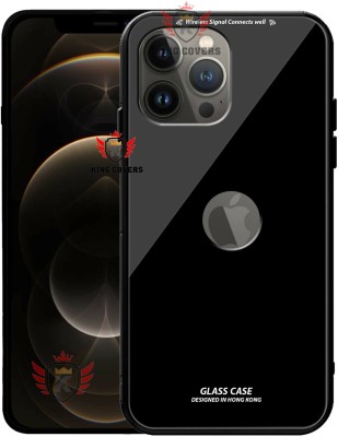 Kreatick Back Cover for IPHONE-12 PRO, Luxurious 9H Toughened Glass Back Case Shockproof TPU Bumper(Black, Dual Protection, Pack of: 1)