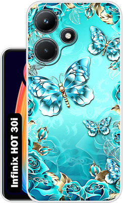 Case Club Back Cover for Infinix HOT 30i(Blue, Gold, Grip Case, Silicon, Pack of: 1)