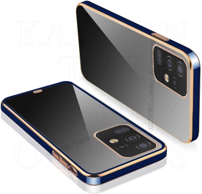 KARWAN Back Cover for Samsung Galaxy A52(Blue, Gold, Transparent, Shock Proof, Silicon, Pack of: 1)