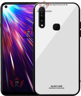 KING COVERS Back Cover for VIVO-Z1 PRO, Luxurious 9H Toughened Glass Back Case Shockproof TPU Bumper(White, Dual Protection, Pack of: 1)