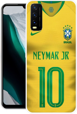 FRONK Back Cover for vivo Y20i, V2027, NEYMAR, JR, FOOTBALL, PLAYER, DRESS(Yellow, Flexible, Silicon, Pack of: 1)