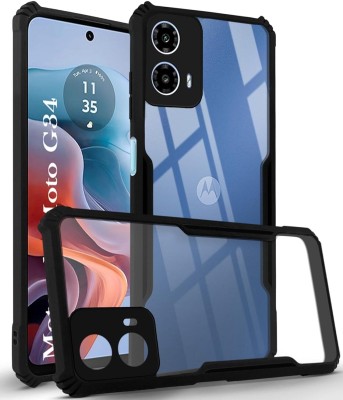 VAPRIF Back Cover for Moto G34, Motorola Moto G34 5G, Transparent Hybrid Hard PC Back TPU Bumper(Black, Transparent, Shock Proof, Pack of: 1)