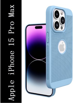 Coverskart Heat Absorption Back Cover for Apple iPhone 15 Pro Max, Hybird Ultra Slim Grid Honeycomb Design PC Case(Blue, Dual Protection, Pack of: 1)