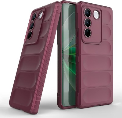 S-Gripline Back Cover for Vivo V27 Pro, Premium Solid Liquid Magic Case Shockproof Plain(Purple, Silicon, Pack of: 1)