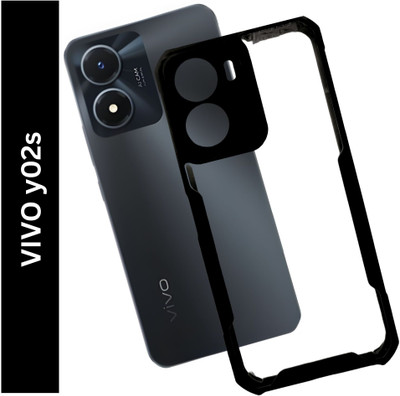 Baz Store Back Cover for VIVO Y02S/56/16 IP(Black, Shock Proof, Silicon, Pack of: 1)