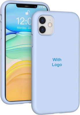 FIXTOTEL Back Cover for Apple iPhone 12 Mini, iPhone 12 Mini, Slim Soft Liquid Gel Silicone Case With Logo, Cloth, Sky(Blue, Camera Bump Protector, Pack of: 1)