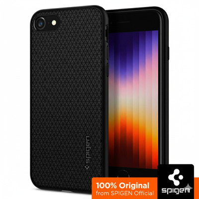 Spigen Liquid Air Back Cover for Apple iPhone SE 2022, Apple iPhone SE 2020, Apple iPhone 7, Apple iPhone 8(Black, Shock Proof, Pack of: 1)