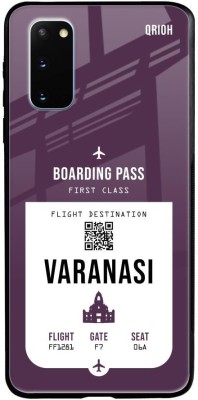 QRIOH Varanasi City Glass Back Cover for Samsung Galaxy S20(Purple, Grip Case, Pack of: 1)