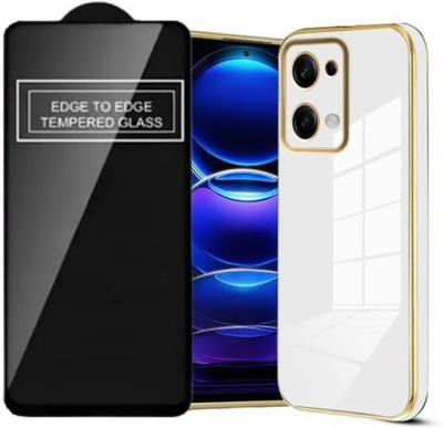 A3sprime Back Cover for REDMI Note 13 Pro 5G, Soft TPU Case with Full Coverage Tempered Glass Screen Protector(White, Camera Bump Protector, Pack of: 2)