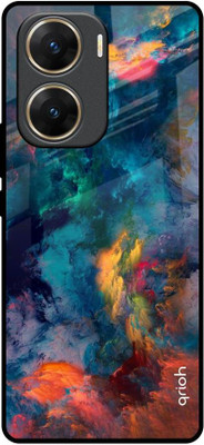 QRIOH Glass Back Cover for Vivo V29e 5G(Multicolor, Grip Case, Pack of: 1)