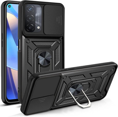 Kypo Back Cover for Oppo A74 5G(Black, Slider, Pack of: 1)