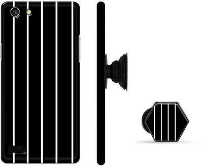 CaseSquad Back Cover for OPPO Neo 7(Black, White, Cases with Holder, Pack of: 2)