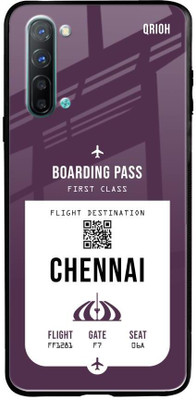 QRIOH Chennai City Glass Back Cover for Oppo Reno3(Purple, Grip Case, Pack of: 1)