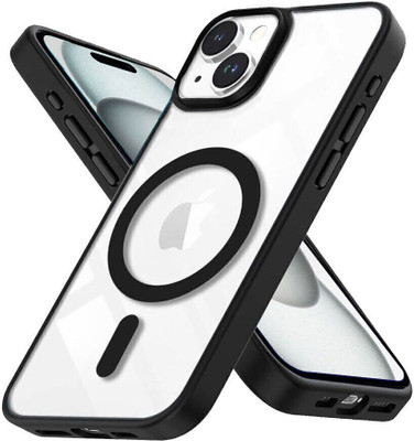 SANJU Back Cover for Apple iPhone 15(Black, Transparent, Dual Protection, Pack of: 1)