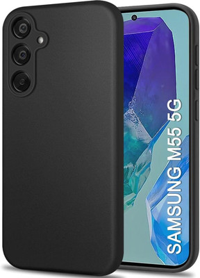 hyd hub Back Cover for SAMSUNG Galaxy M55 5G, SAMSUNG Galaxy F55 5G(Black, Shock Proof, Silicon, Pack of: 1)