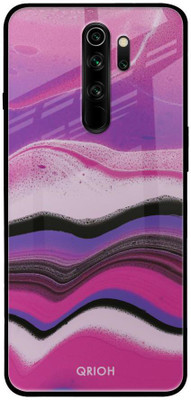 QRIOH Glass Back Cover for Xiaomi Redmi Note 8 Pro(Multicolor, Grip Case, Silicon, Pack of: 1)