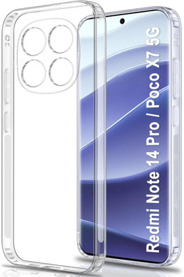 ShieldTech Back Cover for Redmi Note 14 Pro 5G - 360° Protection Crystal Clear Soft TPU Case with Cushioned Edges(Transparent, Dual Protection, Pack of: 1)