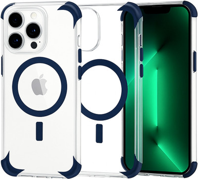 MILLION CASES Back Cover for iPhone 16 Pro Max Mag-Safe Smart Grip Transparent Protector Case(Blue, Magsafe, Pack of: 1)