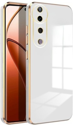 RESOURIS Back Cover for vivo V40 5G, vivo V40 Pro 5G, vivo T3 Ultra 5G(White, Gold, Camera Bump Protector, Silicon, Pack of: 1)