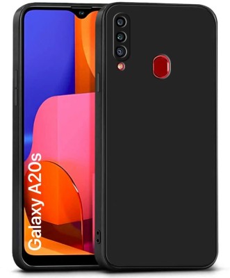 WOW Imagine Back Cover for Samsung Galaxy A20s Ultra Slim Soft | Inner Fabric Lining | Matte Silicone Back Case(Black, Matte Finish, Silicon, Pack of: 1)