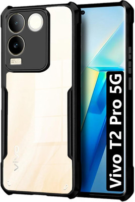 VAKIBO Back Cover for Vivo T2 Pro 5G, Vivo iQOO Z7 Pro(Black, Transparent, Shock Proof, Pack of: 1)