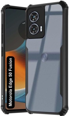 ASVALBUY Bumper Case for Motorola Edge 50 Fusion, Moto Edge 50 Fusion 5G, [IPACKY](Transparent, Black, Shock Proof, Pack of: 1)