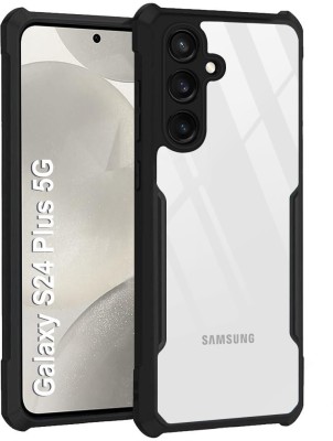 VAPRIF Back Cover for Samsung Galaxy S24 Plus, Transparent Hybrid Hard PC Back TPU Bumper(Black, Transparent, Shock Proof, Pack of: 1)