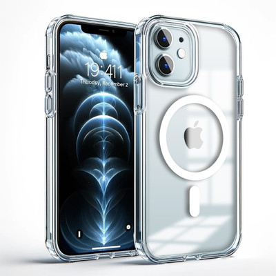 KaseMast Back Cover for Apple Iphone 12(Transparent, Magsafe, Pack of: 1)