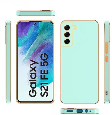 Meephone Back Cover for Samsung Galaxy S21 FE(Green, Gold, 3D Case, Silicon, Pack of: 1)