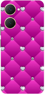Rockyard Back Cover for vivo T3 Lite 5G, V2356, PINK, HEART, MATTRESS, SHAPE, LOVE(Purple, Flexible, Silicon, Pack of: 1)