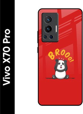 QRIOH Glass Back Cover for Vivo X70 Pro(Red, Pack of: 1)