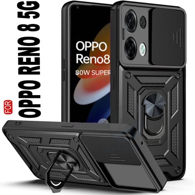 AESTMO Back Cover for Oppo Reno 8 5G(Black, Slider, Pack of: 1)
