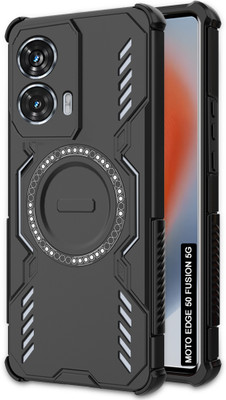 AelVouX Back Cover for MOTOROLA Edge 50 Fusion(Black, Rugged Armor, Pack of: 1)