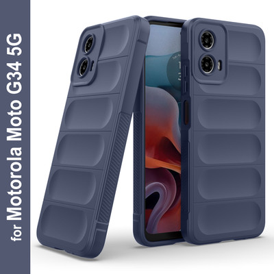 Zapcase Back Cover for Motorola Moto G34 5G(Blue, 3D Case, Silicon, Pack of: 1)